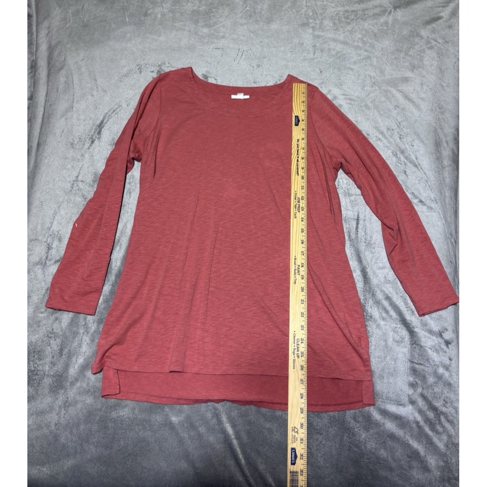 J Jill Women Size L Red Long Sleeve Shirt Stained - Picture 8 of 10